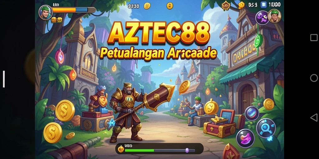 Tangkapan layar AZTEC88 menampilkan aksi seru di dunia Aztec.