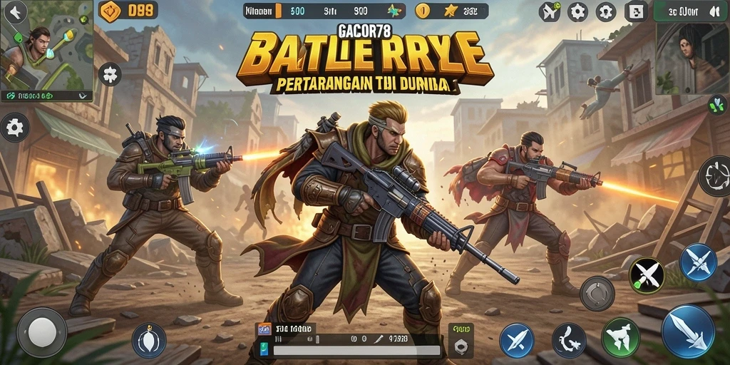 Screenshot GACOR78 yang menunjukkan intensitas pertarungan Battle Royale.