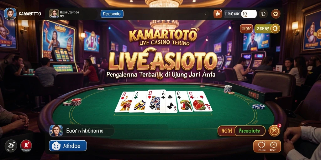 Screenshot gameplay KAMARTOTO menampilkan suasana Live Casino yang mendebarkan.