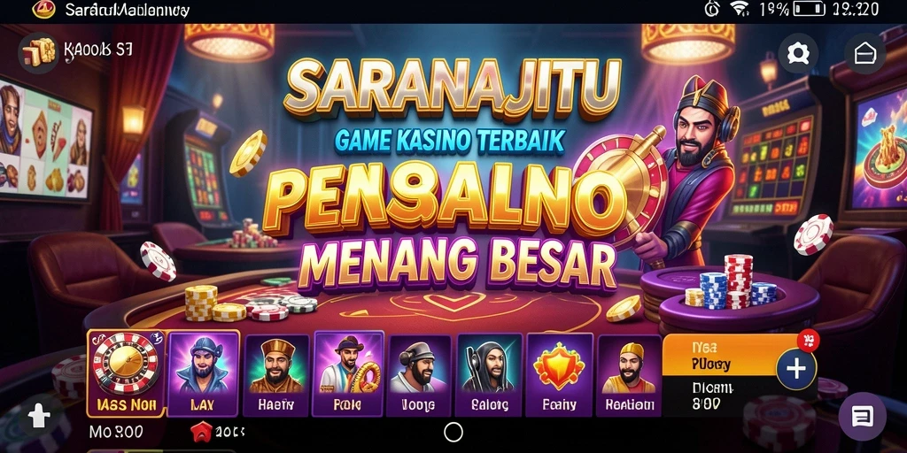 Screenshot utama SARANAJITU menampilkan gameplay Kasino yang seru dan mendebarkan.