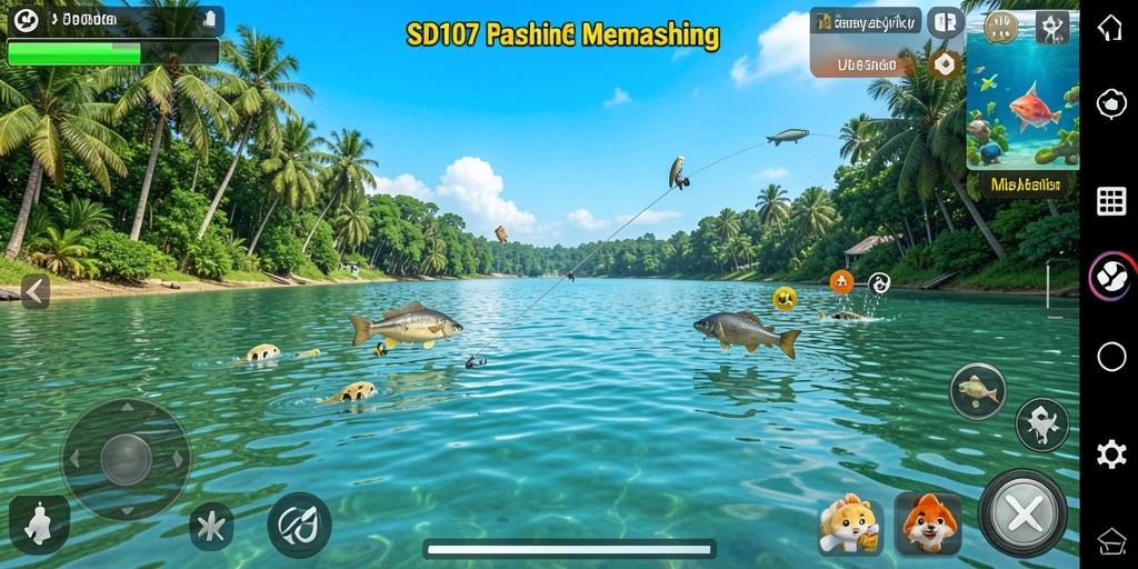 Tangkapan ikan besar dalam gameplay SD107 yang seru dan menarik.