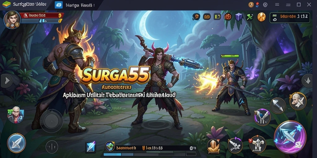 Tampilan utama SURGA55 yang menarik dan fungsional.